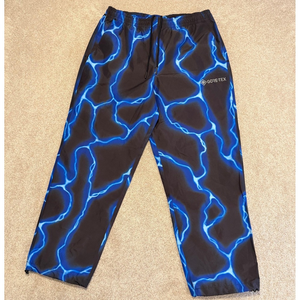 Volcom Gore-Tex Pants Mens Large Travis Spinks Black Blue Lightning Bolt NWOT